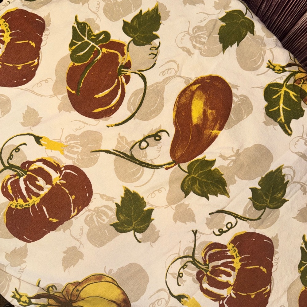 Trends Collections Tablecloth 58x88 Cream Orange Pumpkin Gourd Fall Harvest